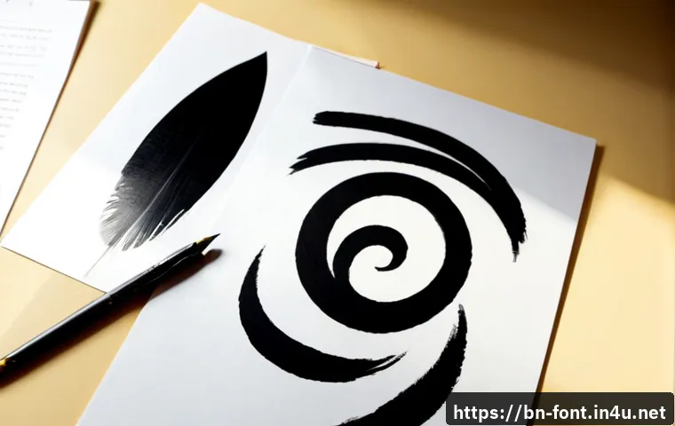 Home 17 한글 서체의 종류와 특징 - Photorealistic overhead view of a professional typography designer’s desk, neatly arranged blank pap...